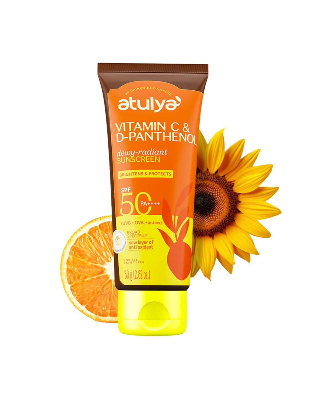 

Atulya Vitamin C & D Sunscreen SPF 50 PA++++ - 80 gm, Yellow