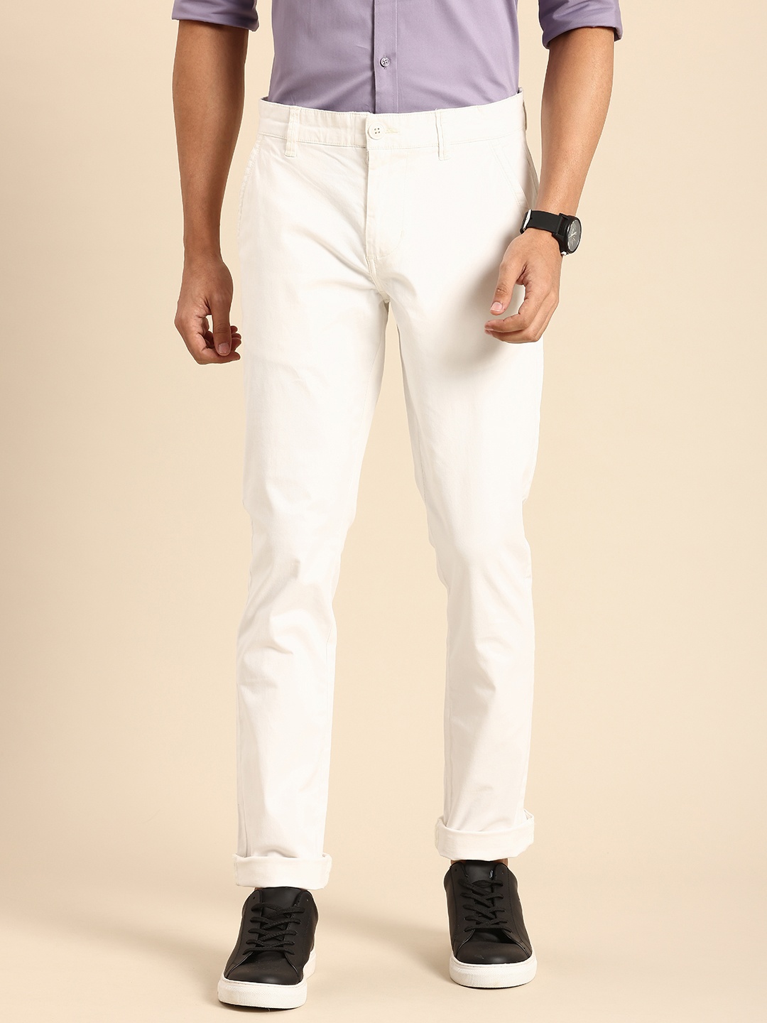 

Being Human Men Slim Fit Chinos Trousers, White