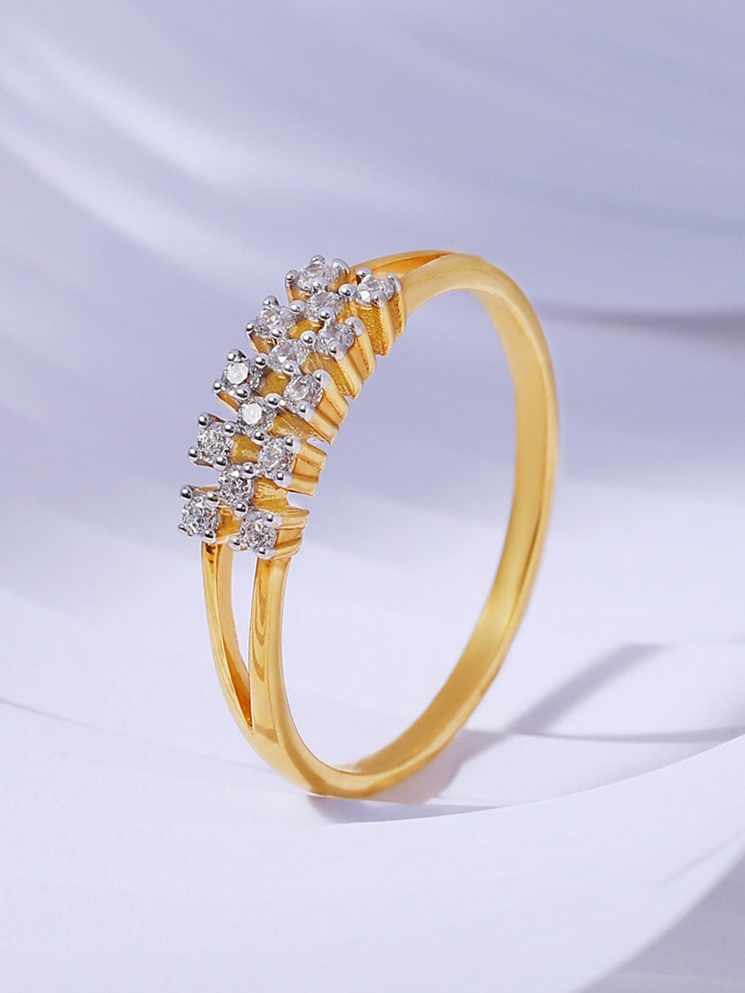 

CANDERE A KALYAN JEWELLERS COMPANY 18KT Gold Diamond-Studded Finger Ring-2.7gm