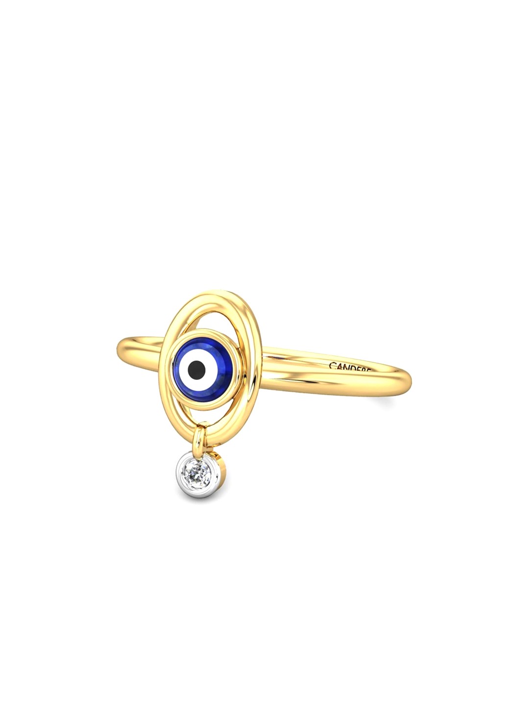 

CANDERE A KALYAN JEWELLERS COMPANY 18KT (750) Gold Diamond Studded Ring-1.97 gm