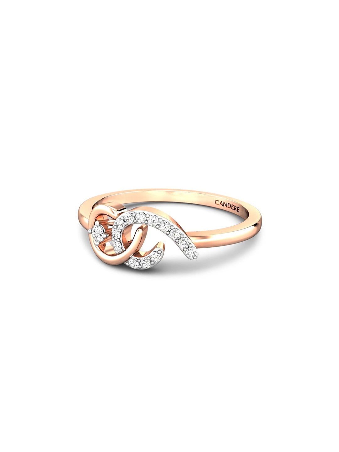 

CANDERE A KALYAN JEWELLERS COMPANY 18KT (750) Rose Gold Diamond Studded Ring-2.39 gm