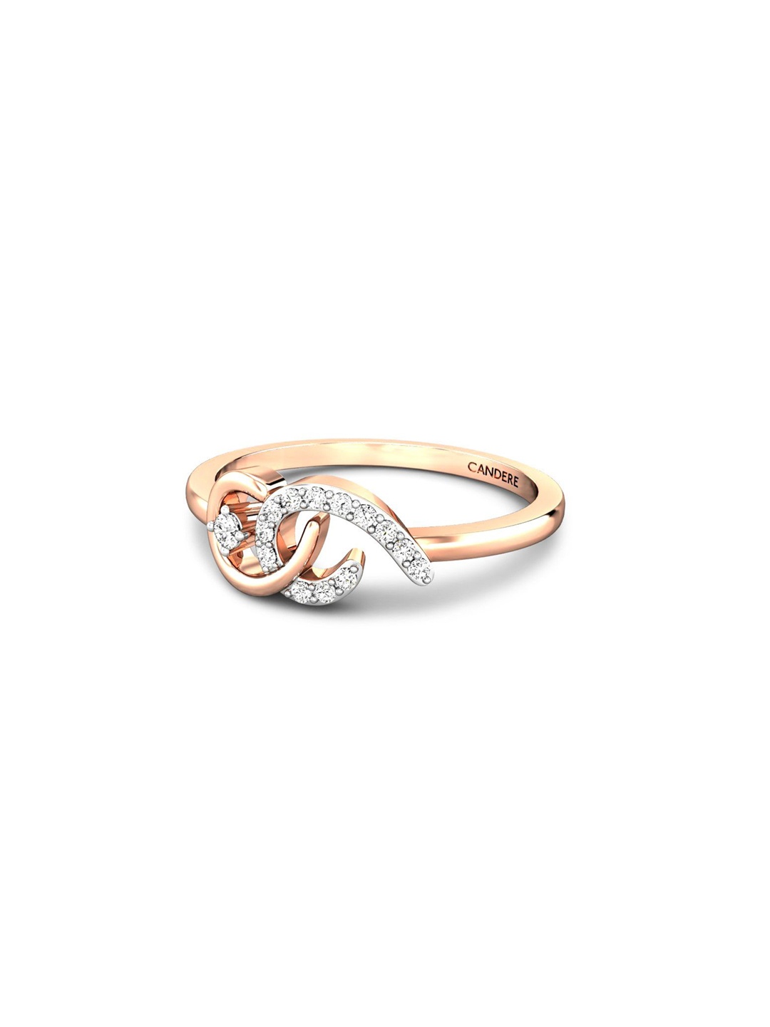 

CANDERE A KALYAN JEWELLERS COMPANY 18KT (750) Rose Gold Diamond Studded Ring-2.06 gm