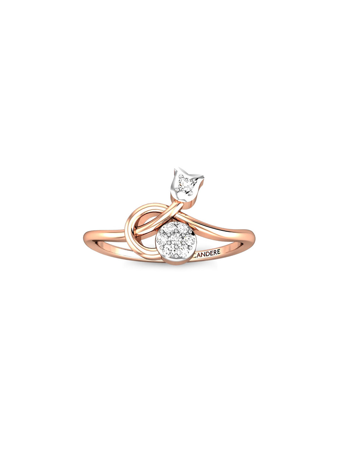 

CANDERE A KALYAN JEWELLERS COMPANY 14KT(585) Rose Gold Diamond Studded Ring-1.55gm