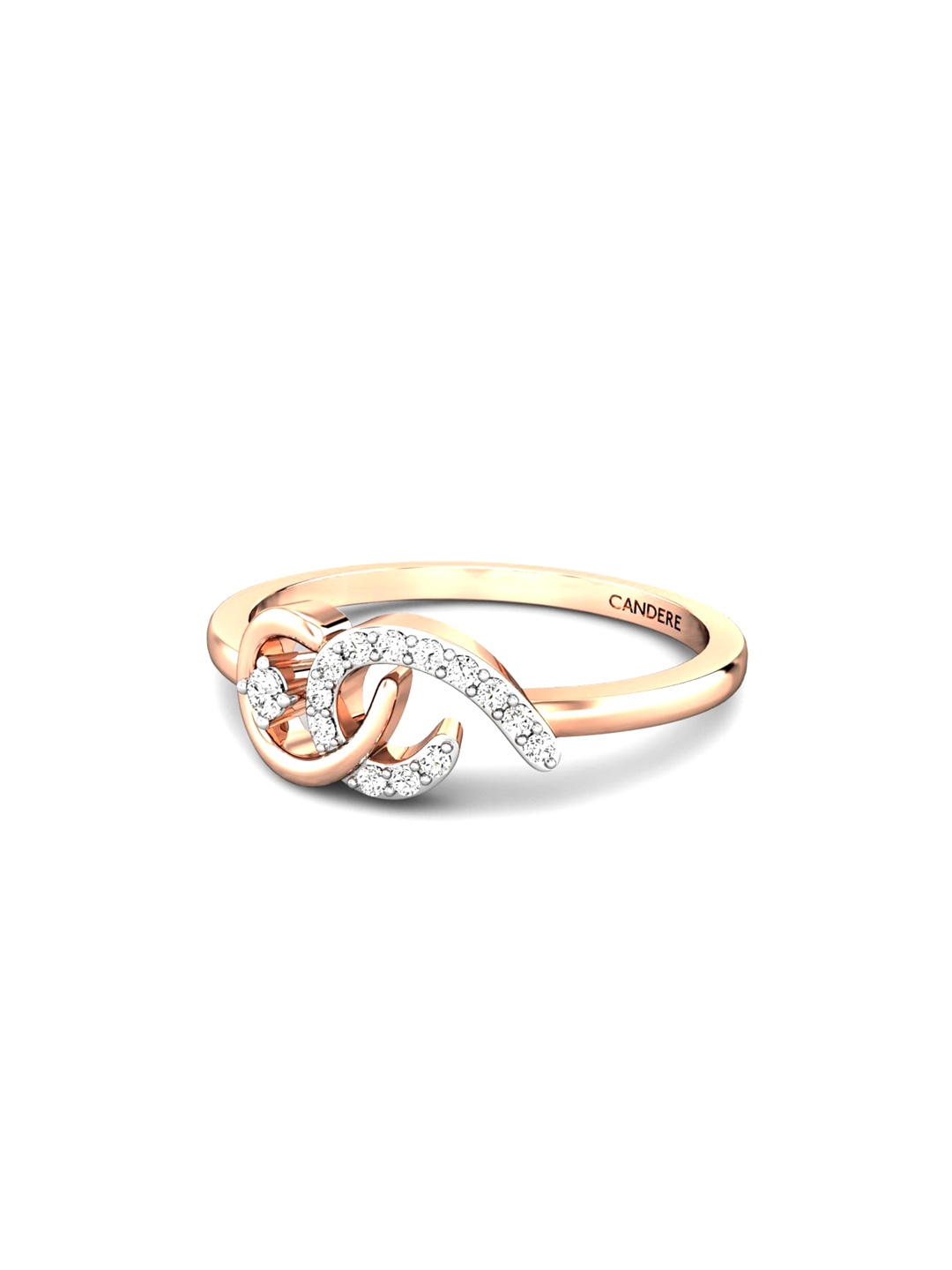 

CANDERE A KALYAN JEWELLERS COMPANY 18KT (750) Rose Gold Diamond Studded Ring-2.01gm