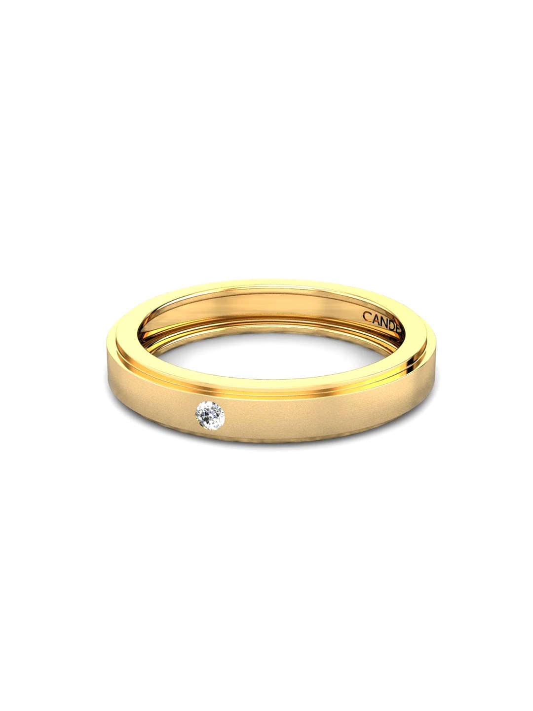 

CANDERE A KALYAN JEWELLERS COMPANY 18KT (750) Gold Diamond Studded Ring-3.93 gm