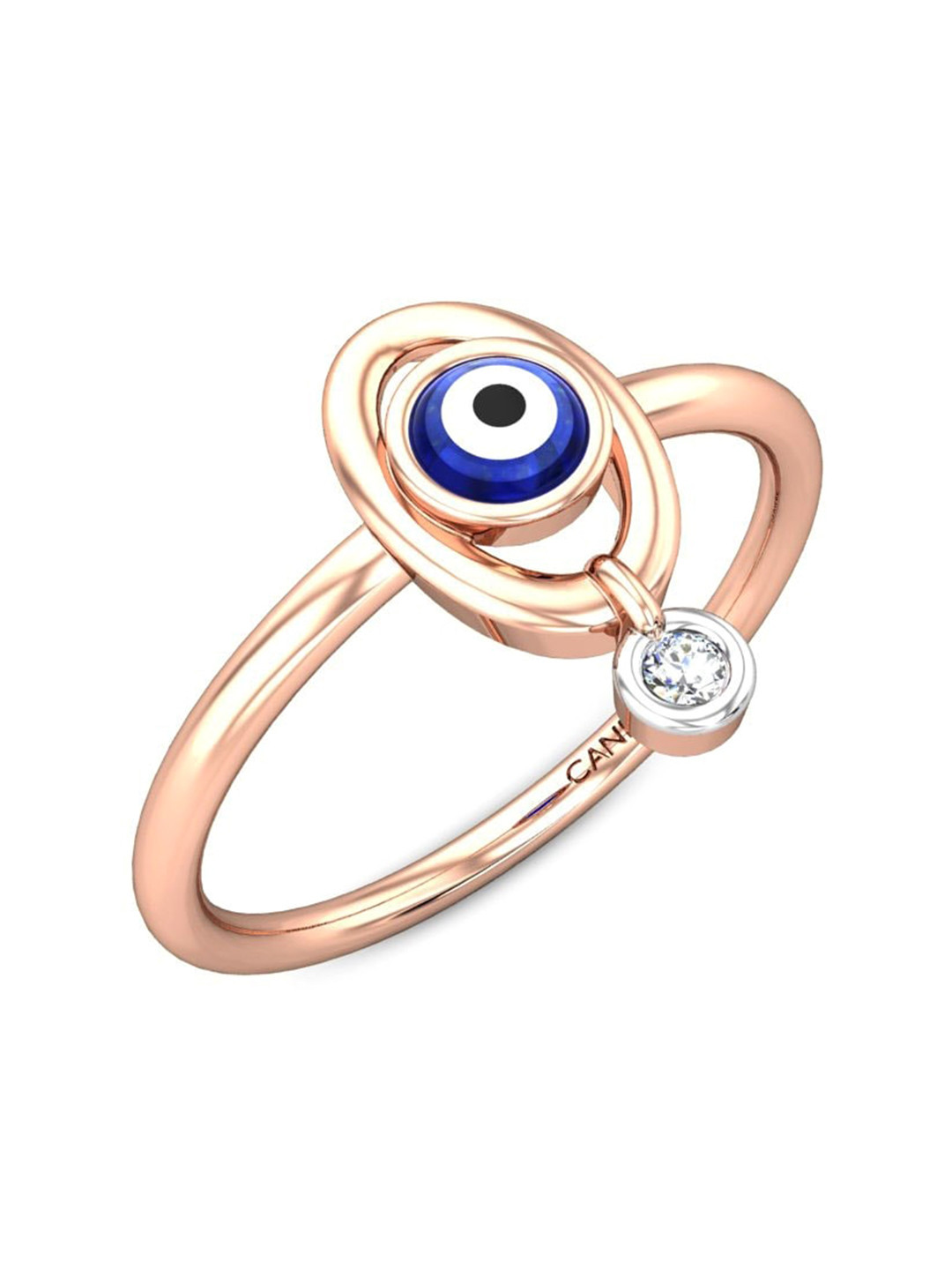 

CANDERE A KALYAN JEWELLERS COMPANY 18KT (750) Gold Diamond Studded Ring-1.77 gm, Rose gold