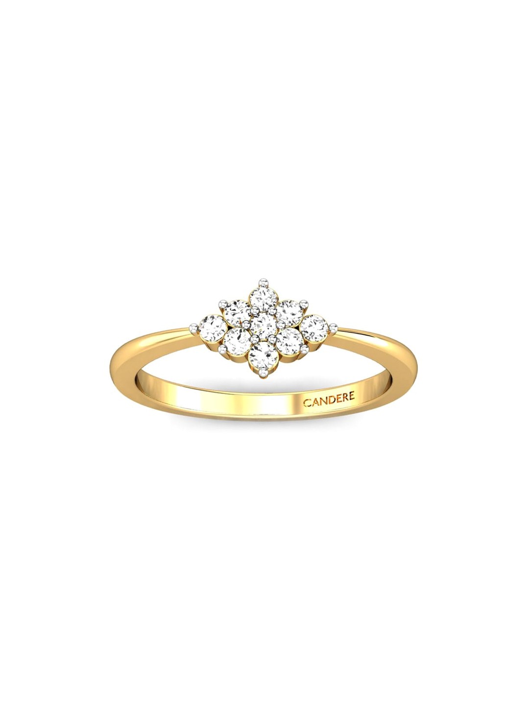 

CANDERE A KALYAN JEWELLERS COMPANY 18KT (750) Gold Diamond Studded Ring-2.08 gm