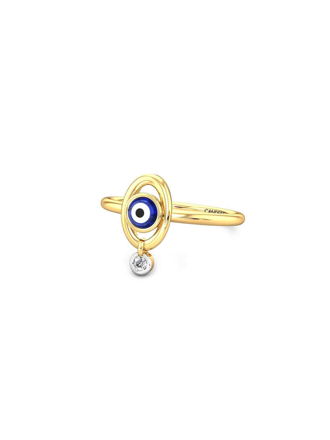 

CANDERE A KALYAN JEWELLERS COMPANY BIS Hallmark 18KT Gold Diamond Finger Ring-2.01gm