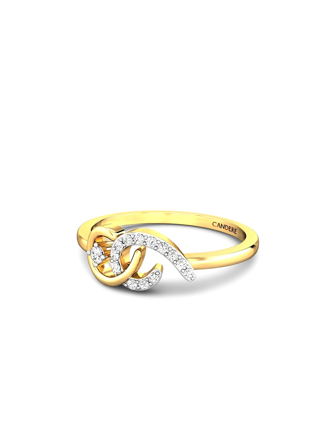 

CANDERE A KALYAN JEWELLERS COMPANY 18KT (750) Gold Diamond Studded Ring-2.34 gm