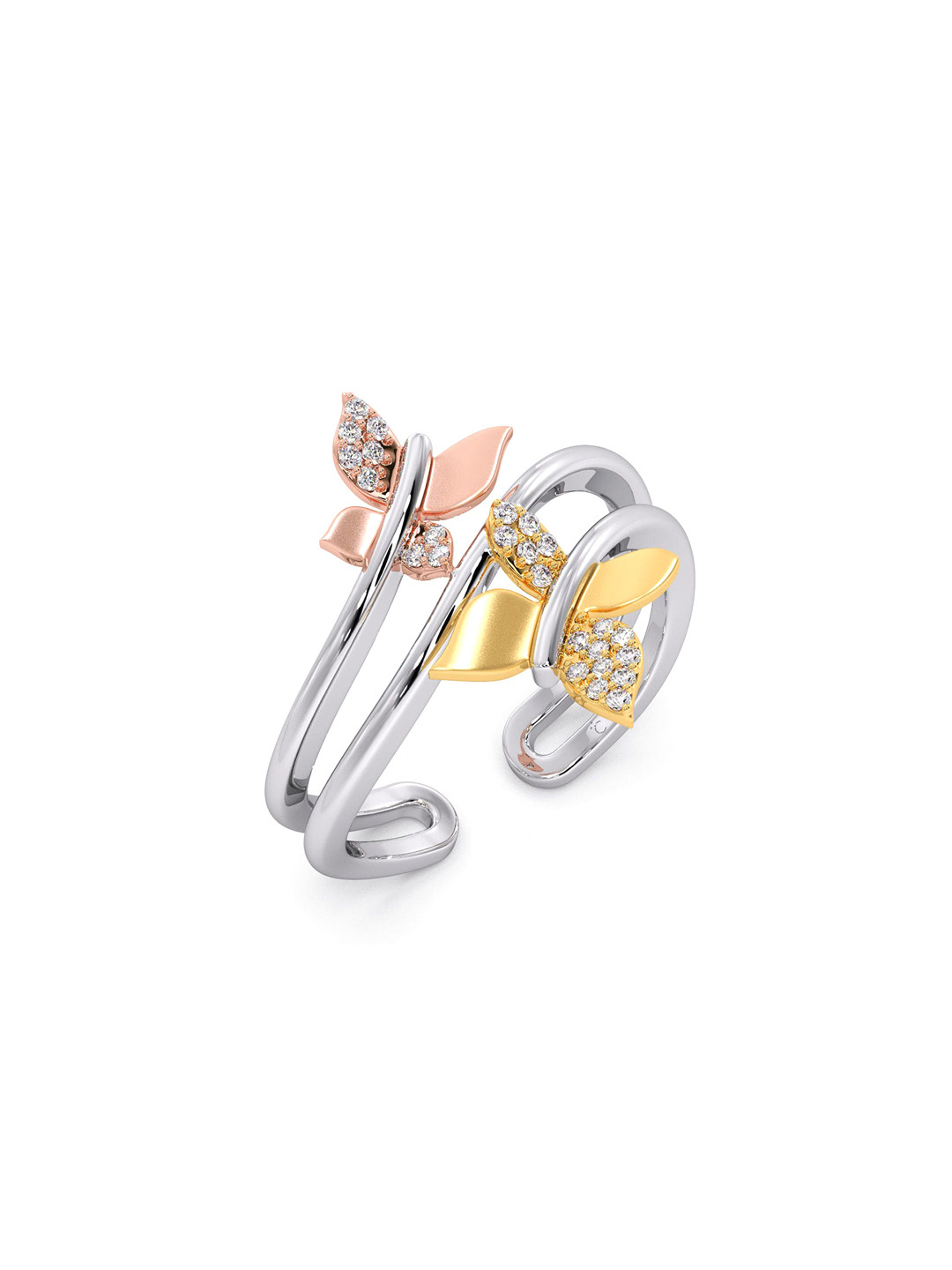 

CANDERE A KALYAN JEWELLERS COMPANY BIS Hallmark 18KT Gold Diamond Finger Ring-3.02gm