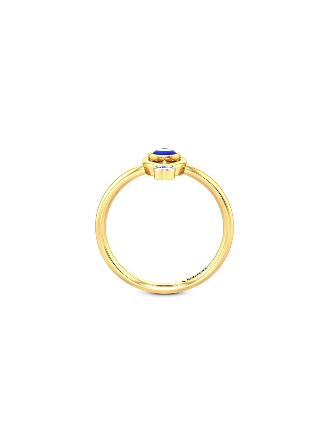 

CANDERE A KALYAN JEWELLERS COMPANY 18KT (750) Gold Diamond Studded Ring-2.05gm