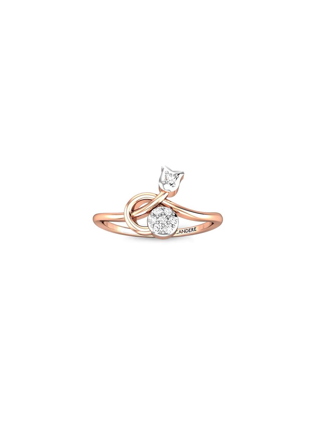 

CANDERE A KALYAN JEWELLERS COMPANY 18KT Rose Gold Diamond-Studded Finger Ring-1.3gm