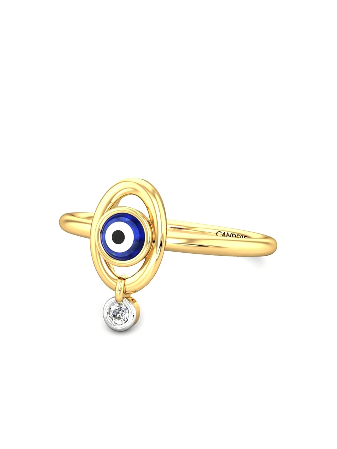 

CANDERE A KALYAN JEWELLERS COMPANY 18KT (750) Gold Diamond Studded Ring-1.91 gm