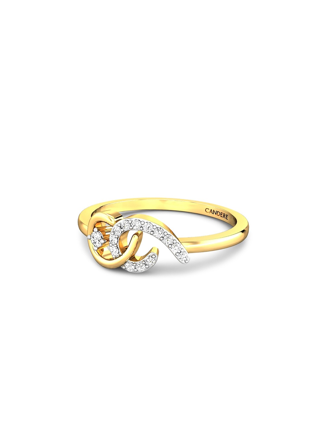

CANDERE A KALYAN JEWELLERS COMPANY 18KT (750) Gold Diamond Studded Ring-2.23 gm