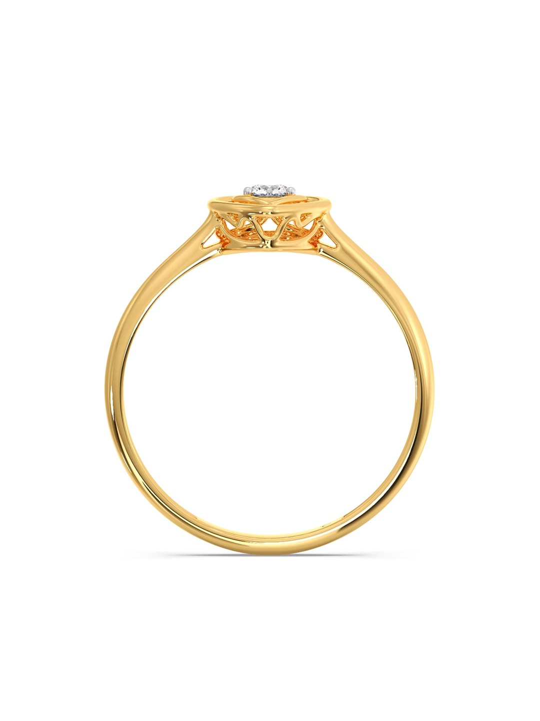 

CANDERE A KALYAN JEWELLERS COMPANY BIS Hallmark 18KT Gold Diamond Studded Ring-1.96 gm