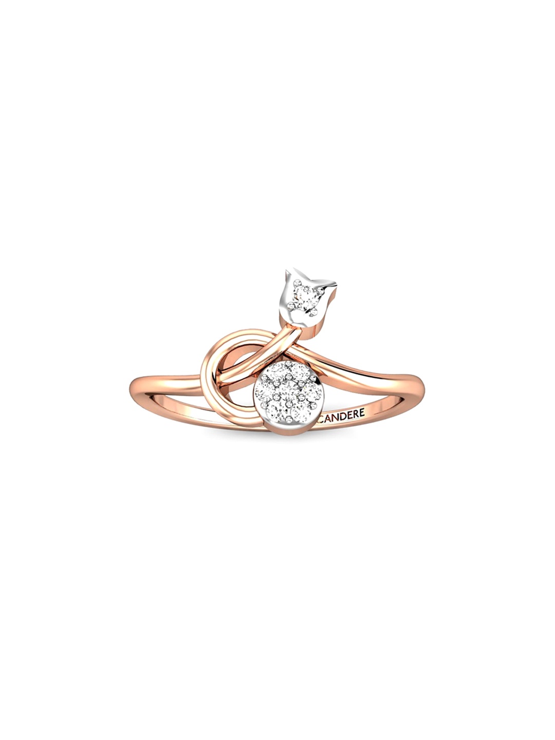 

CANDERE A KALYAN JEWELLERS COMPANY 14KT Rose Gold Diamond-Studded Finger Ring-1.44gm