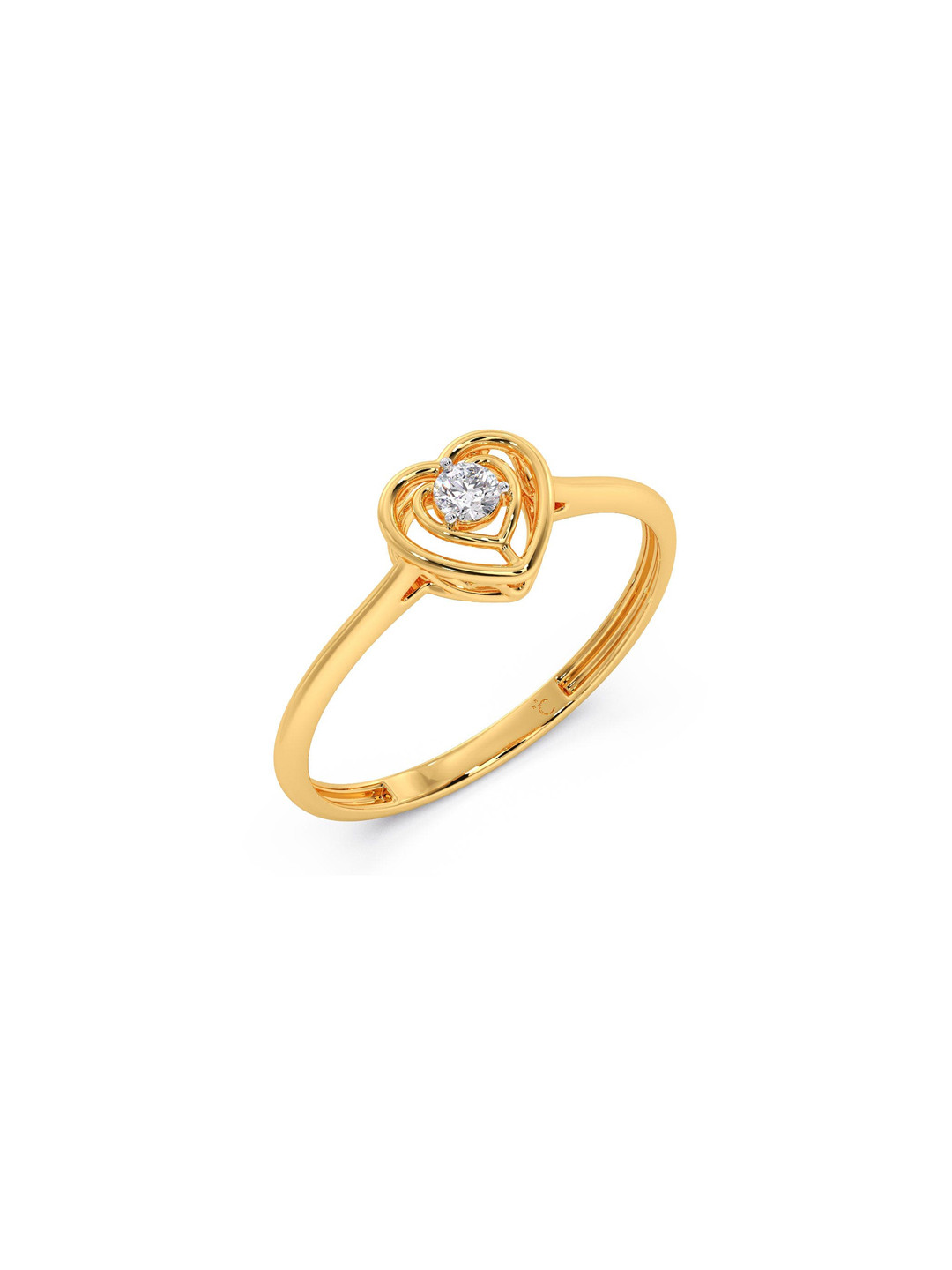 

CANDERE A KALYAN JEWELLERS COMPANY BIS Hallmark 18KT Gold Diamond Finger Ring-2.12gm