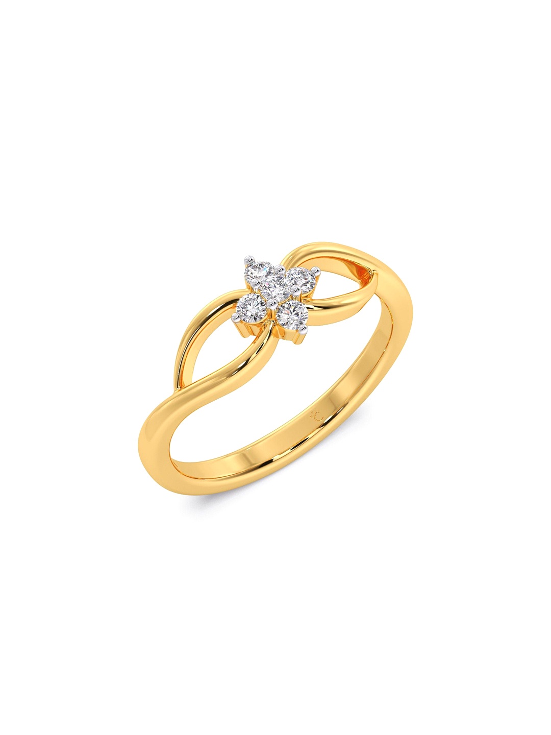 

CANDERE A KALYAN JEWELLERS COMPANY 18KT (750) Gold Diamond Studded Ring-2.78 gm