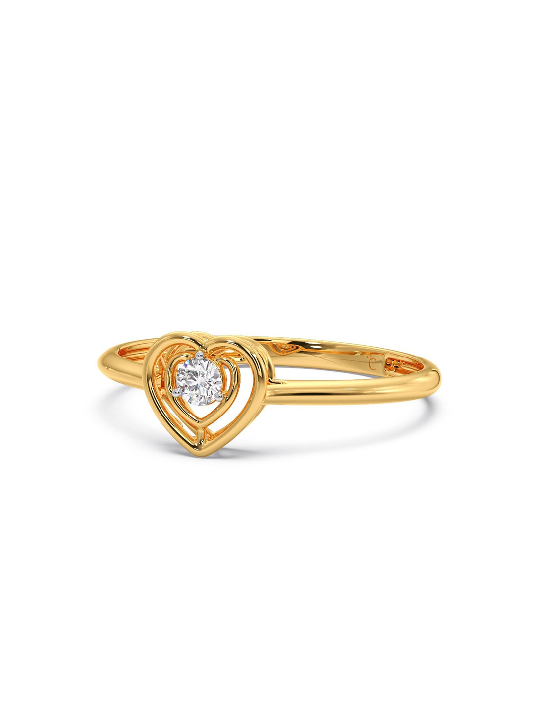

CANDERE A KALYAN JEWELLERS COMPANY BIS Hallmark 18KT Gold Diamond Studded Ring-1.82 gm