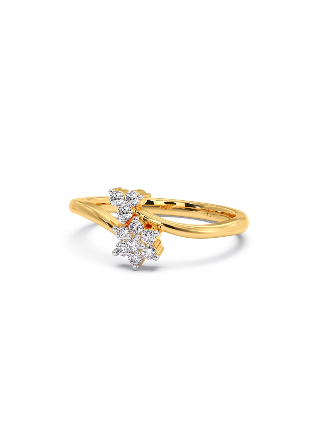 

CANDERE A KALYAN JEWELLERS COMPANY 18KT (750) Gold Diamond Studded Ring-1.85 gm