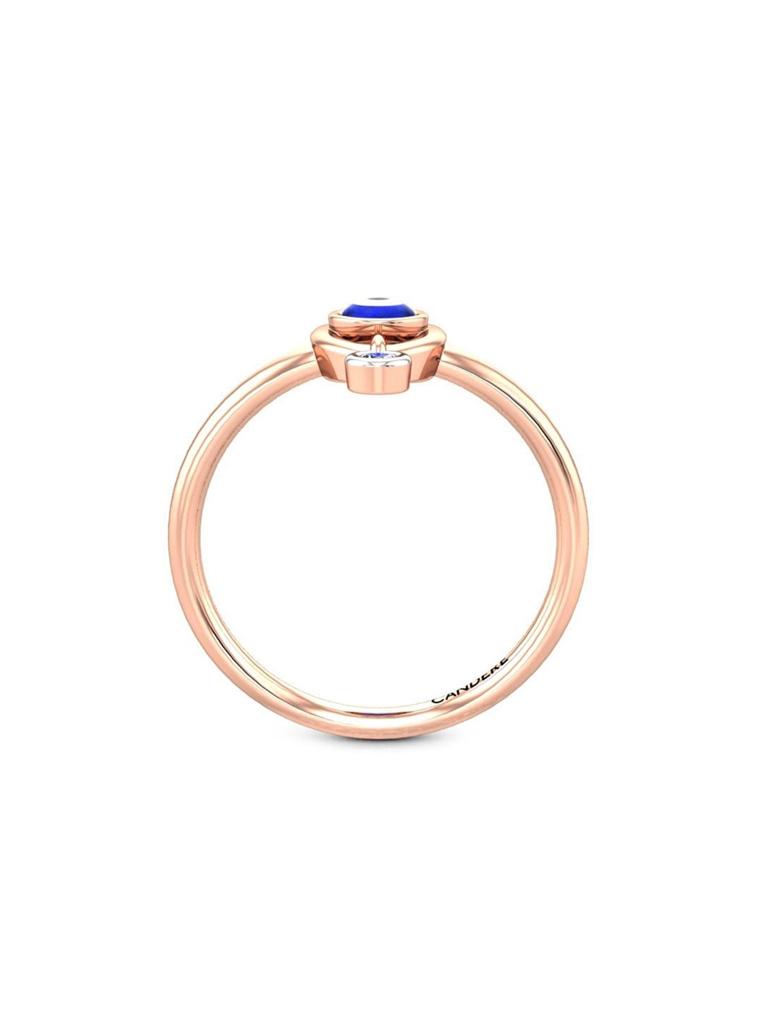 

CANDERE A KALYAN JEWELLERS COMPANY BIS Hallmark 14KT Rose Gold Diamond Finger Ring-1.39gm