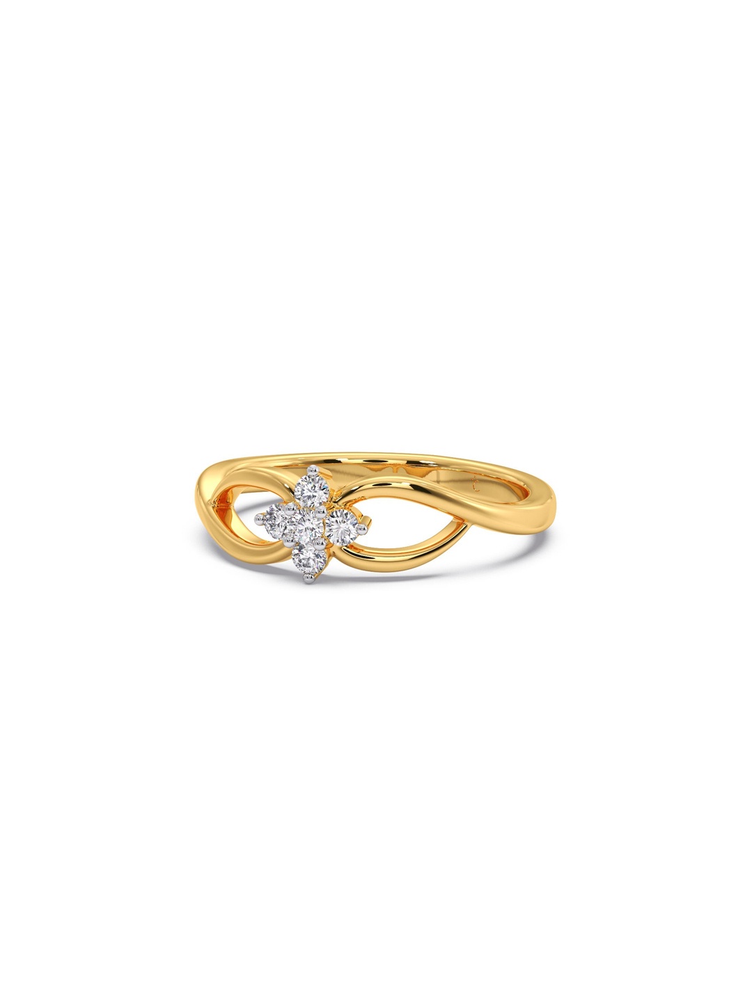 

CANDERE A KALYAN JEWELLERS COMPANY 18KT (750) Gold Diamond Studded Ring-2.99gm