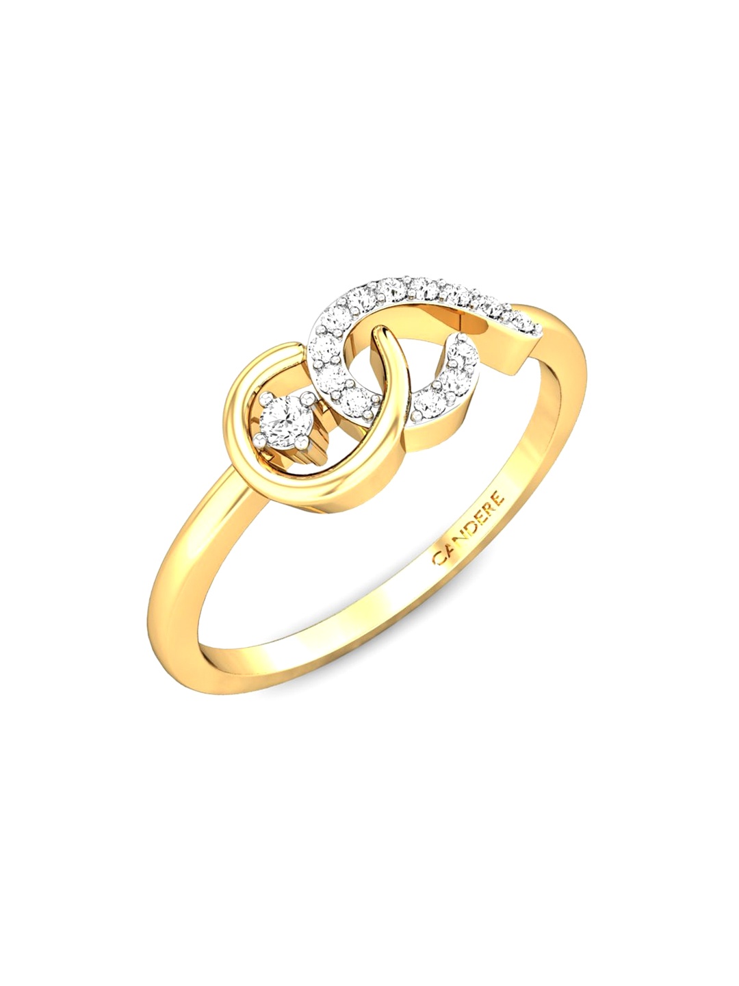 

CANDERE A KALYAN JEWELLERS COMPANY 18KT (750) Gold Diamond Studded Ring-2.39 gm