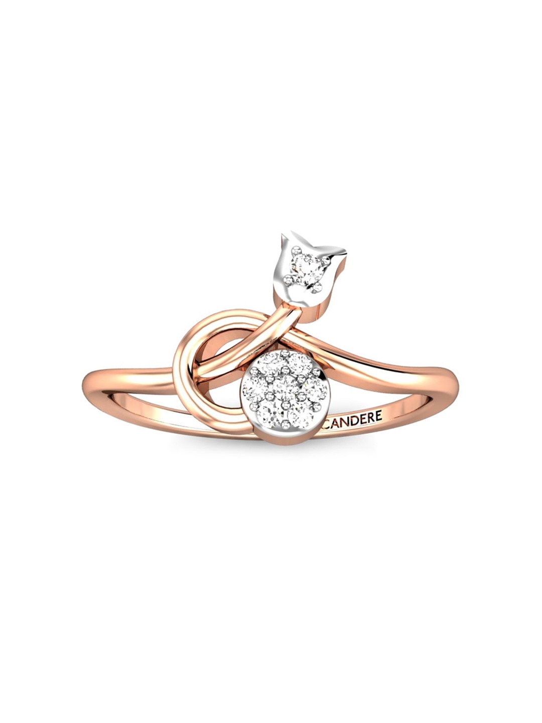 

CANDERE A KALYAN JEWELLERS COMPANY BIS Hallmark 18KT Rose Gold Diamond Finger Ring-1.6gm