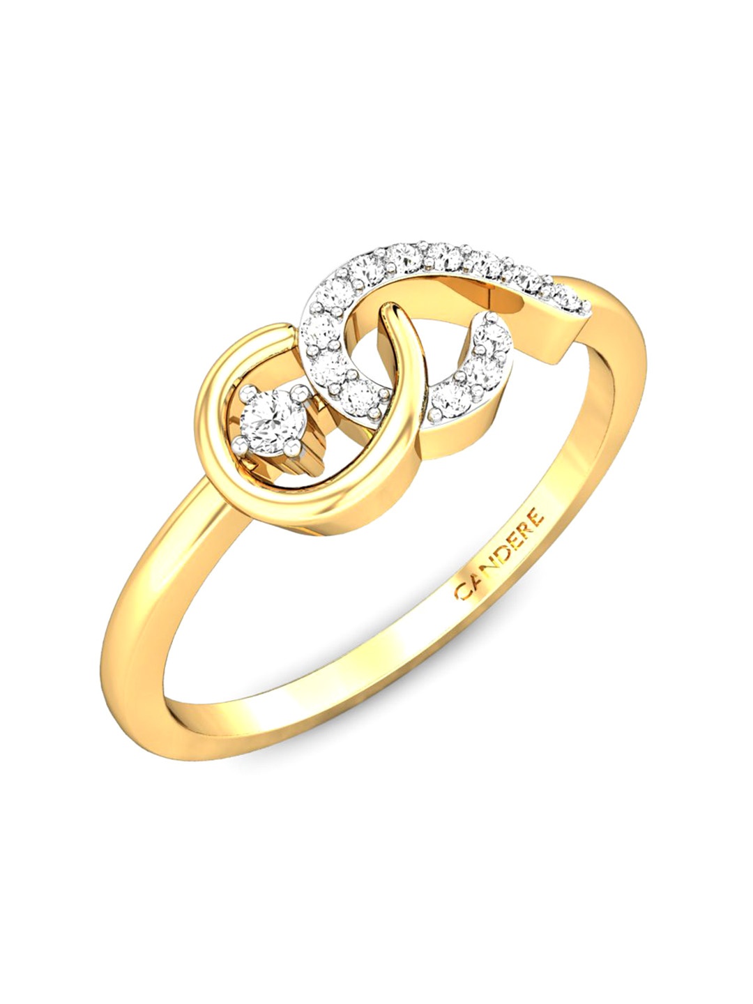 

CANDERE A KALYAN JEWELLERS COMPANY 18KT Gold Diamond-Studded Finger Ring-2.1gm