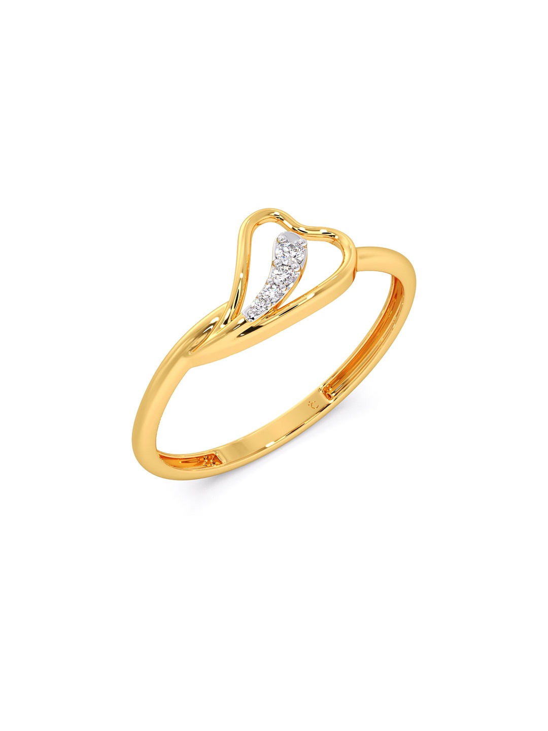 

CANDERE A KALYAN JEWELLERS COMPANY 18KT (750) Gold Diamond Studded Ring-0.85 gm