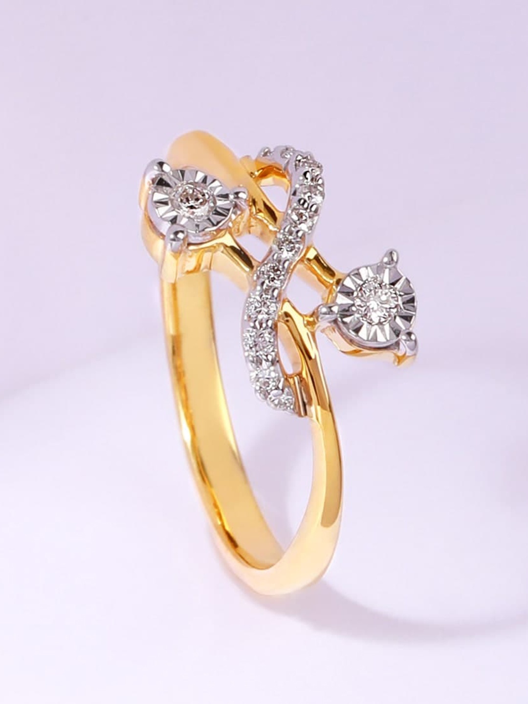 

CANDERE A KALYAN JEWELLERS COMPANY 18KT Gold Diamond-Studded Finger Ring-2.0gm