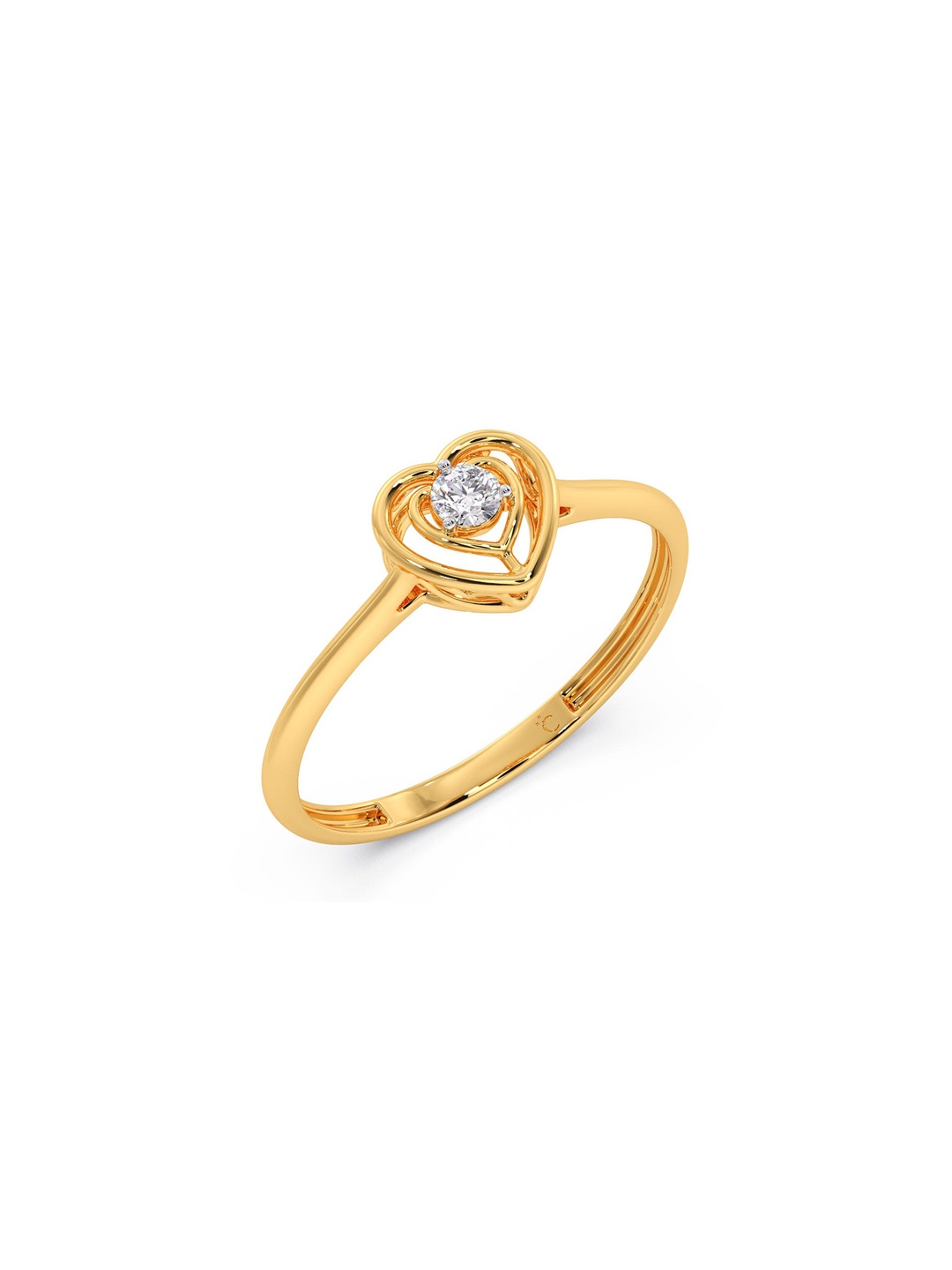 

CANDERE A KALYAN JEWELLERS COMPANY 18KT (750) Gold Diamond Studded Ring-1.89 gm