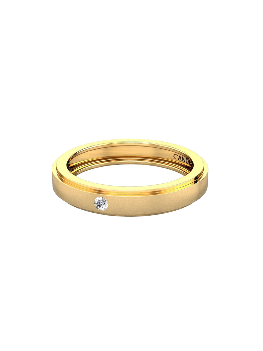 

CANDERE A KALYAN JEWELLERS COMPANY 18KT (750) Gold Diamond Studded Ring-3.78 gm