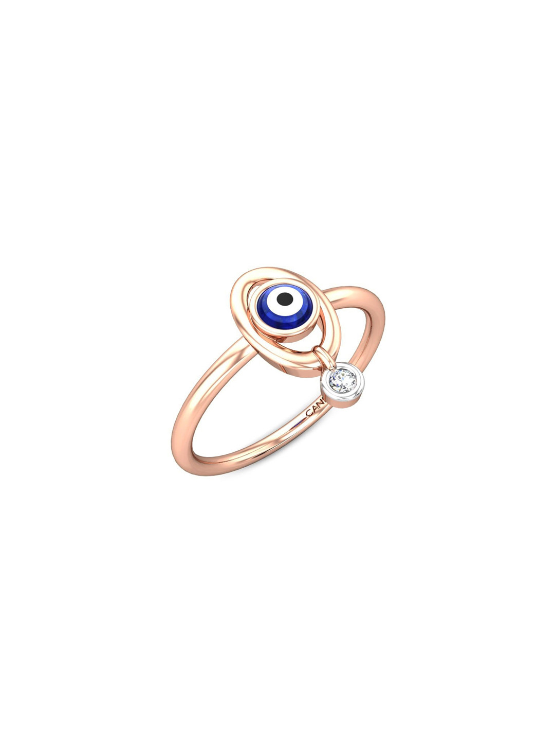 

CANDERE A KALYAN JEWELLERS COMPANY BIS Hallmark 18KT Rose Gold Diamond Finger Ring-1.94gm