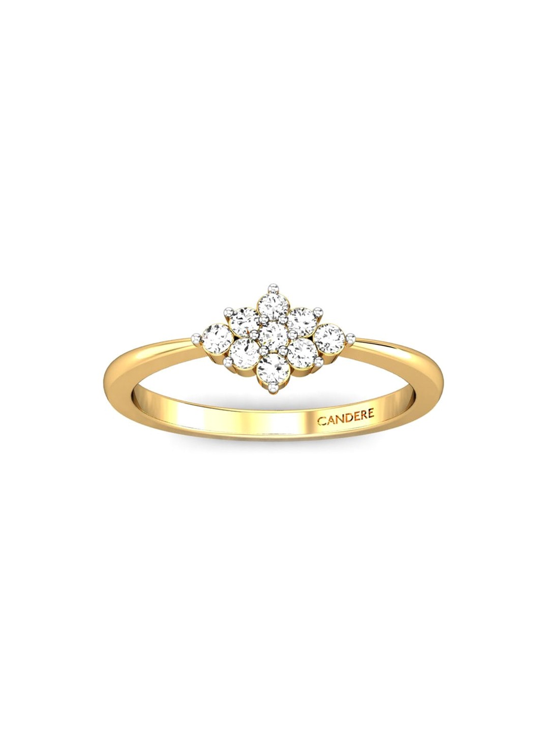 

CANDERE A KALYAN JEWELLERS COMPANY 18KT (750) Gold Diamond Studded Ring-1.85 gm