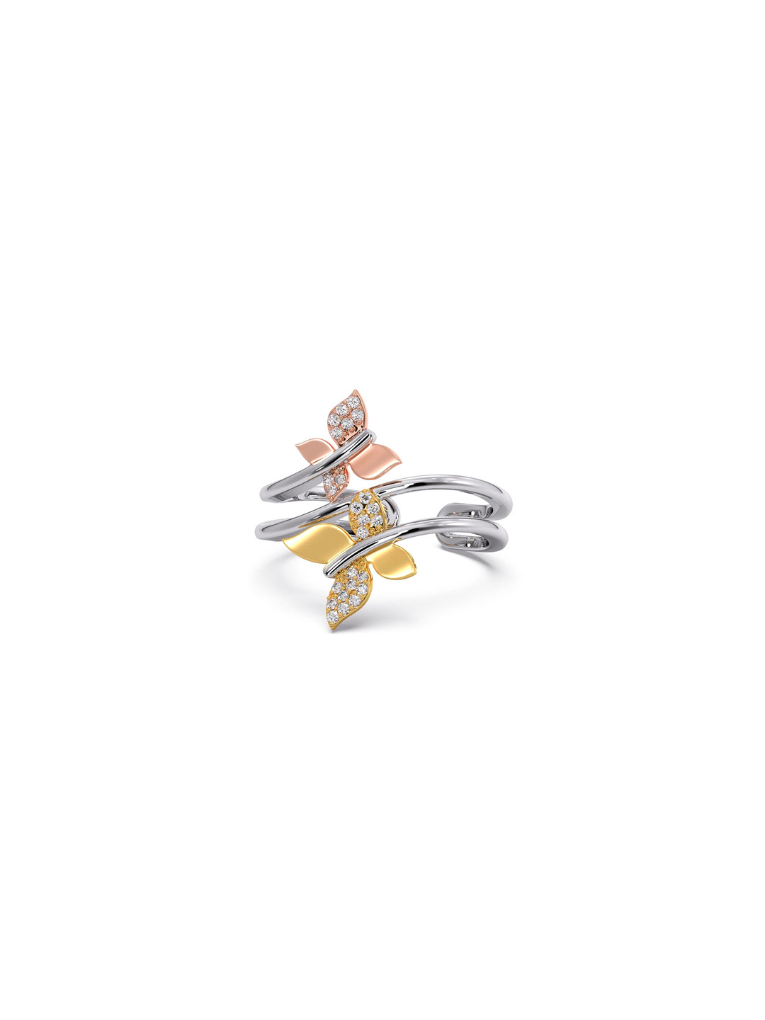 

CANDERE A KALYAN JEWELLERS COMPANY 18KT (750) White Gold Diamond Studded Ring-3.46 gm, Silver