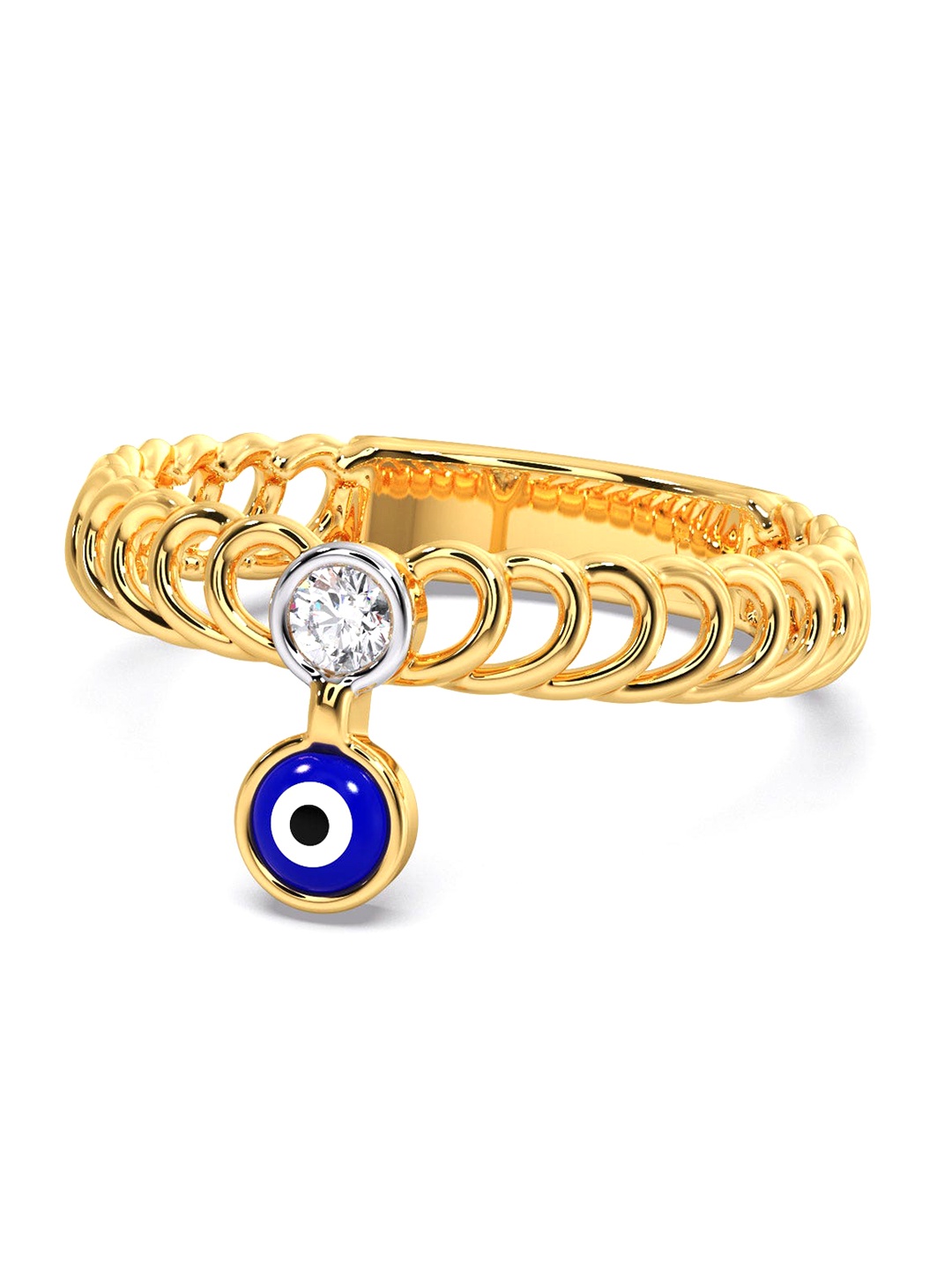 

CANDERE A KALYAN JEWELLERS COMPANY 18KT (750) Gold Diamond Studded Ring-2.15gm