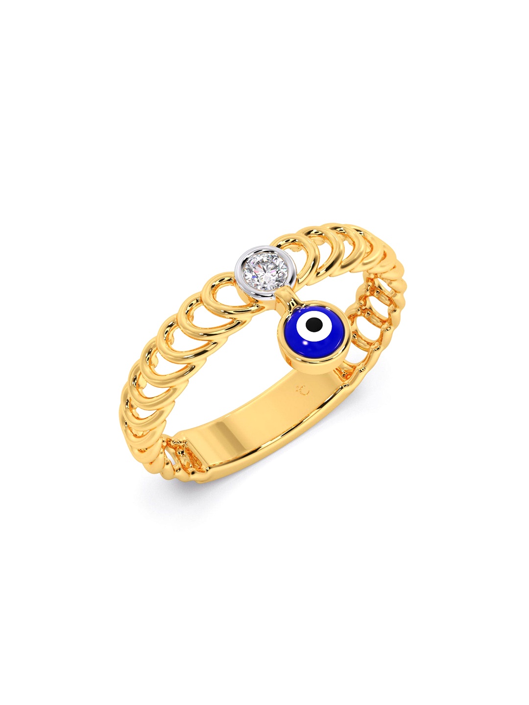 

CANDERE A KALYAN JEWELLERS COMPANY 18KT (750) Gold Diamond Studded Ring-2.05 gm