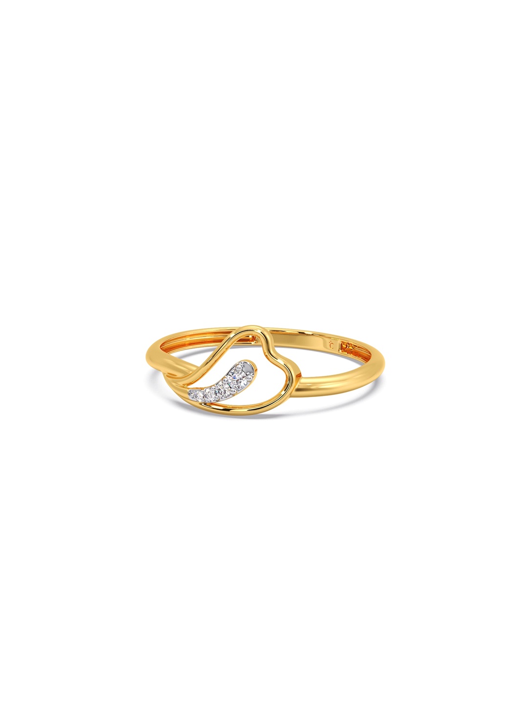 

CANDERE A KALYAN JEWELLERS COMPANY 14KT Gold Diamond-Studded Finger Ring-0.9gm