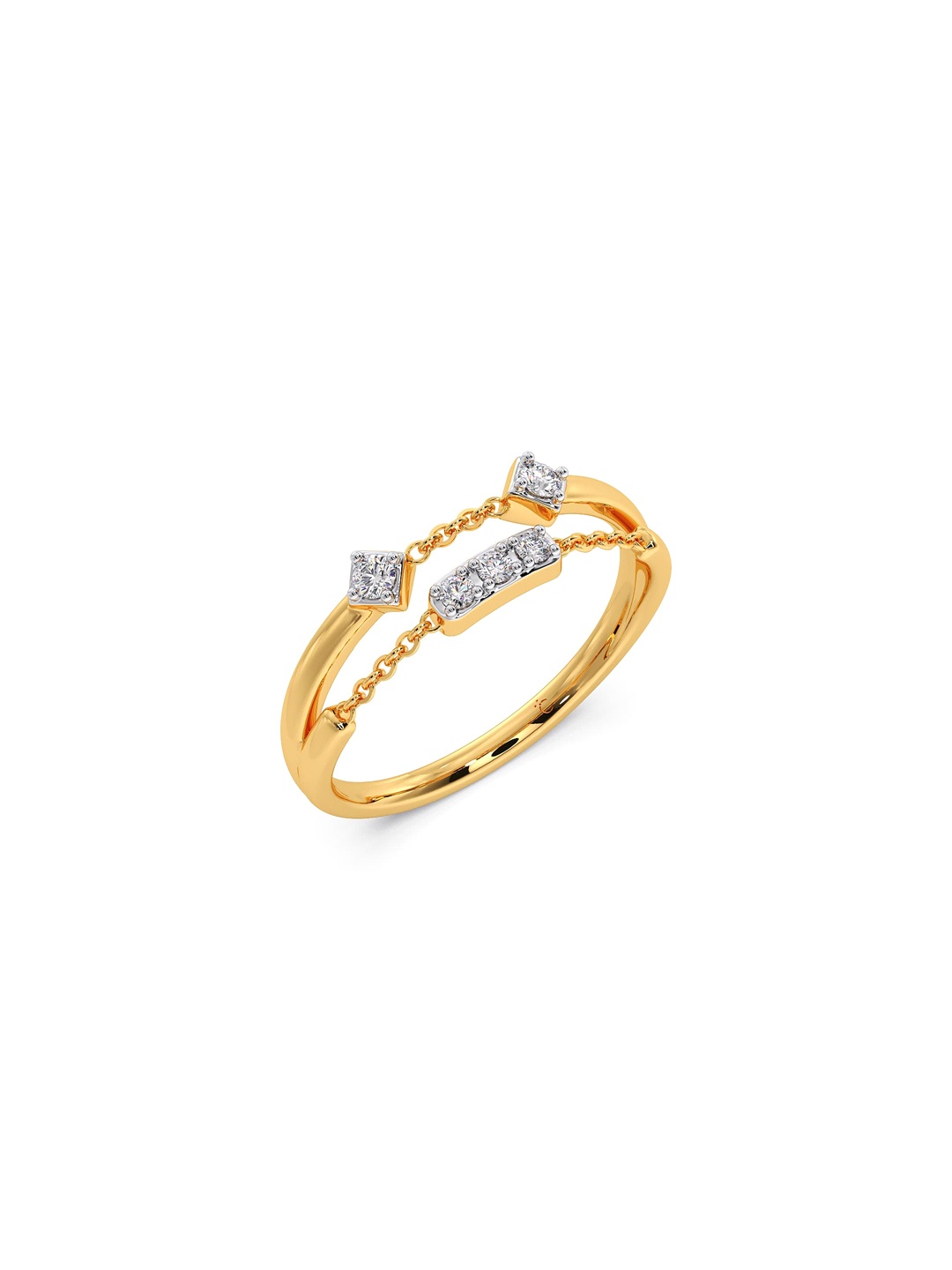 

CANDERE A KALYAN JEWELLERS COMPANY BIS Hallmark 18KT Gold Diamond Finger Ring-2.59gm