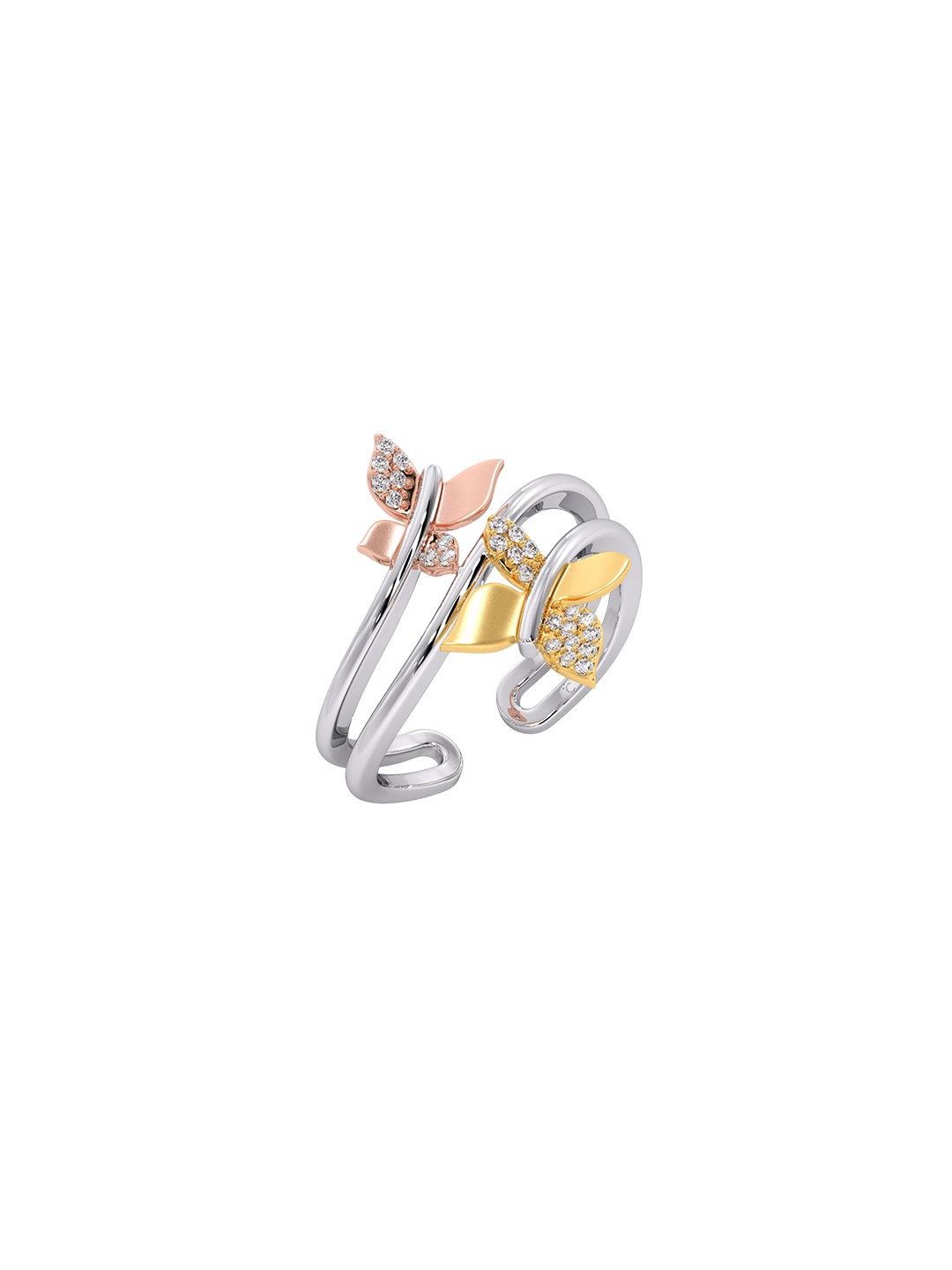 

CANDERE A KALYAN JEWELLERS COMPANY BIS Hallmark 18KT Gold Diamond Finger Ring-3.4gm