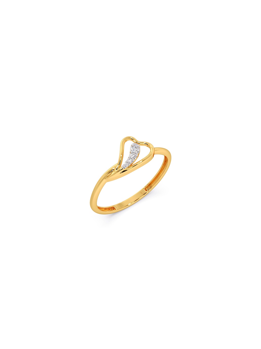 

CANDERE A KALYAN JEWELLERS COMPANY 18KT (750) Gold Diamond Studded Ring-0.95 gm