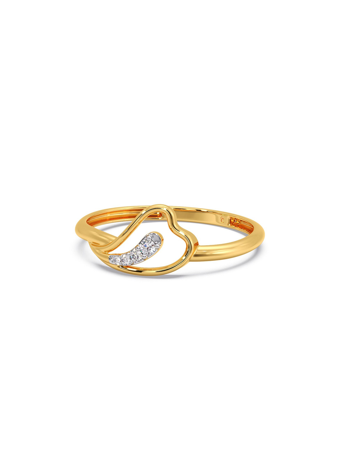 

CANDERE A KALYAN JEWELLERS COMPANY BIS Hallmark 18KT Gold Diamond Finger Ring-0.86gm