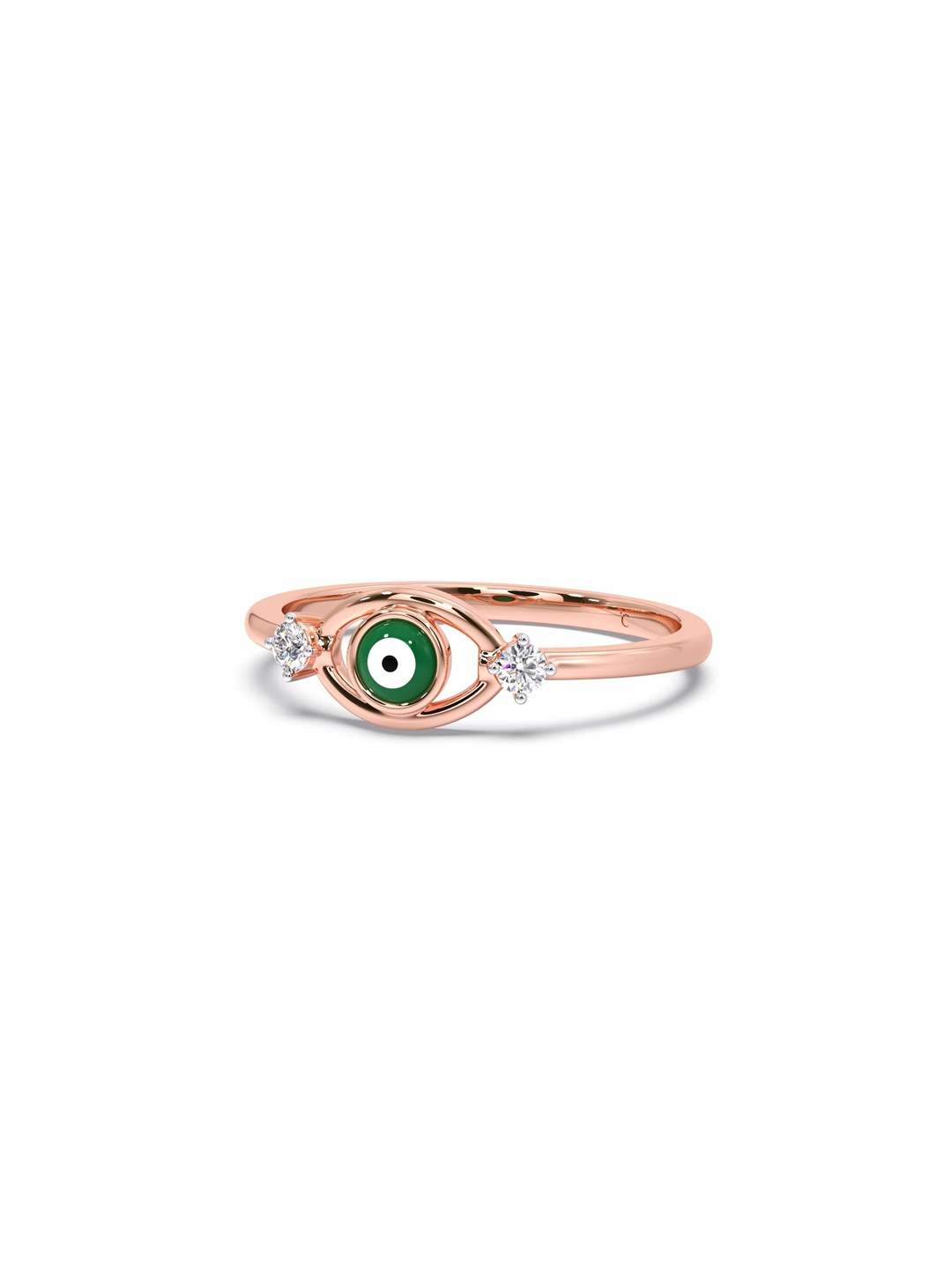 

CANDERE A KALYAN JEWELLERS COMPANY 18KT (750) Rose Gold Diamond Studded Ring-2.28 gm