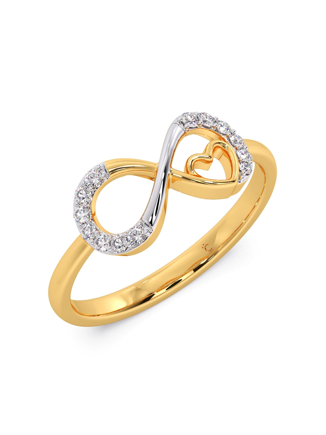 

CANDERE A KALYAN JEWELLERS COMPANY 18KT (750) Gold Diamond Studded Ring-2.36gm