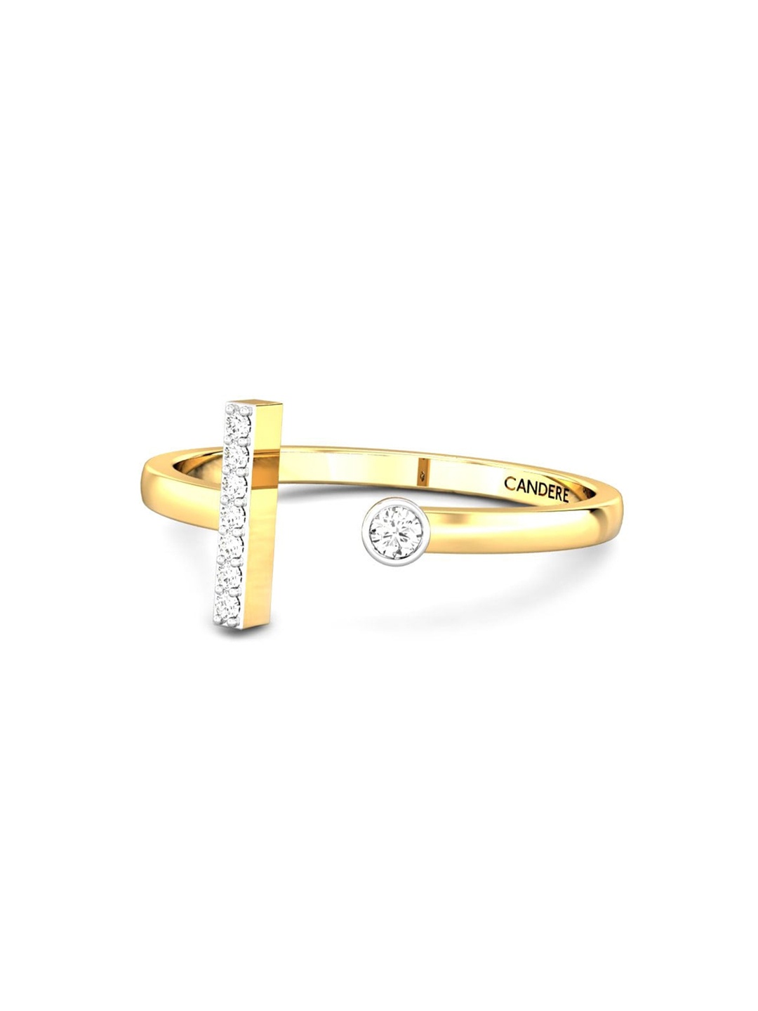 

CANDERE A KALYAN JEWELLERS COMPANY BIS Hallmark 18KT Gold Diamond Finger Ring-1.47gm