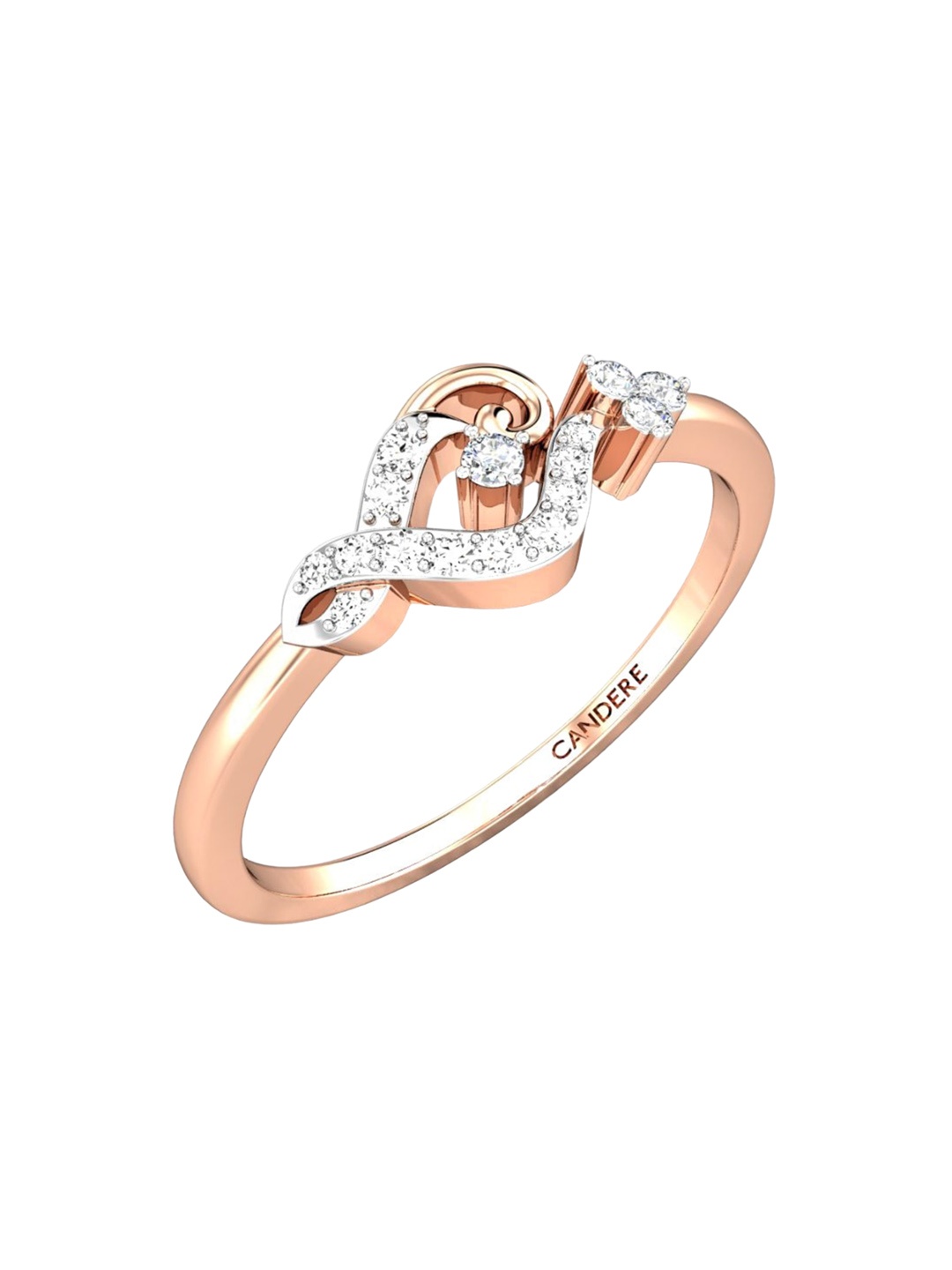 

CANDERE A KALYAN JEWELLERS COMPANY BIS Hallmark 18KT Rose Gold Diamond Finger Ring-1.93gm