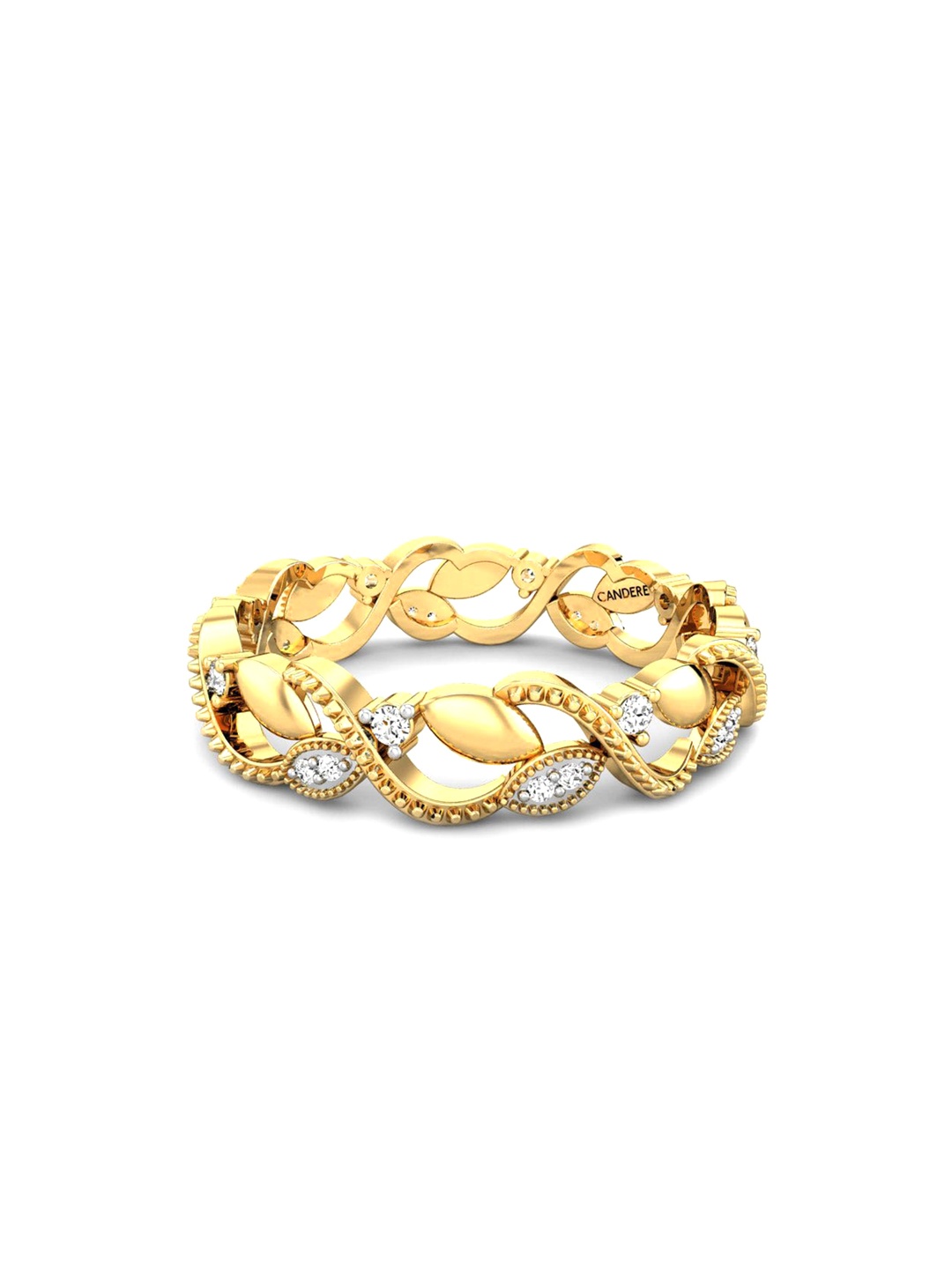 

CANDERE A KALYAN JEWELLERS COMPANY BIS Hallmark 18KT (750) Gold Diamond Studded Ring-2.7gm