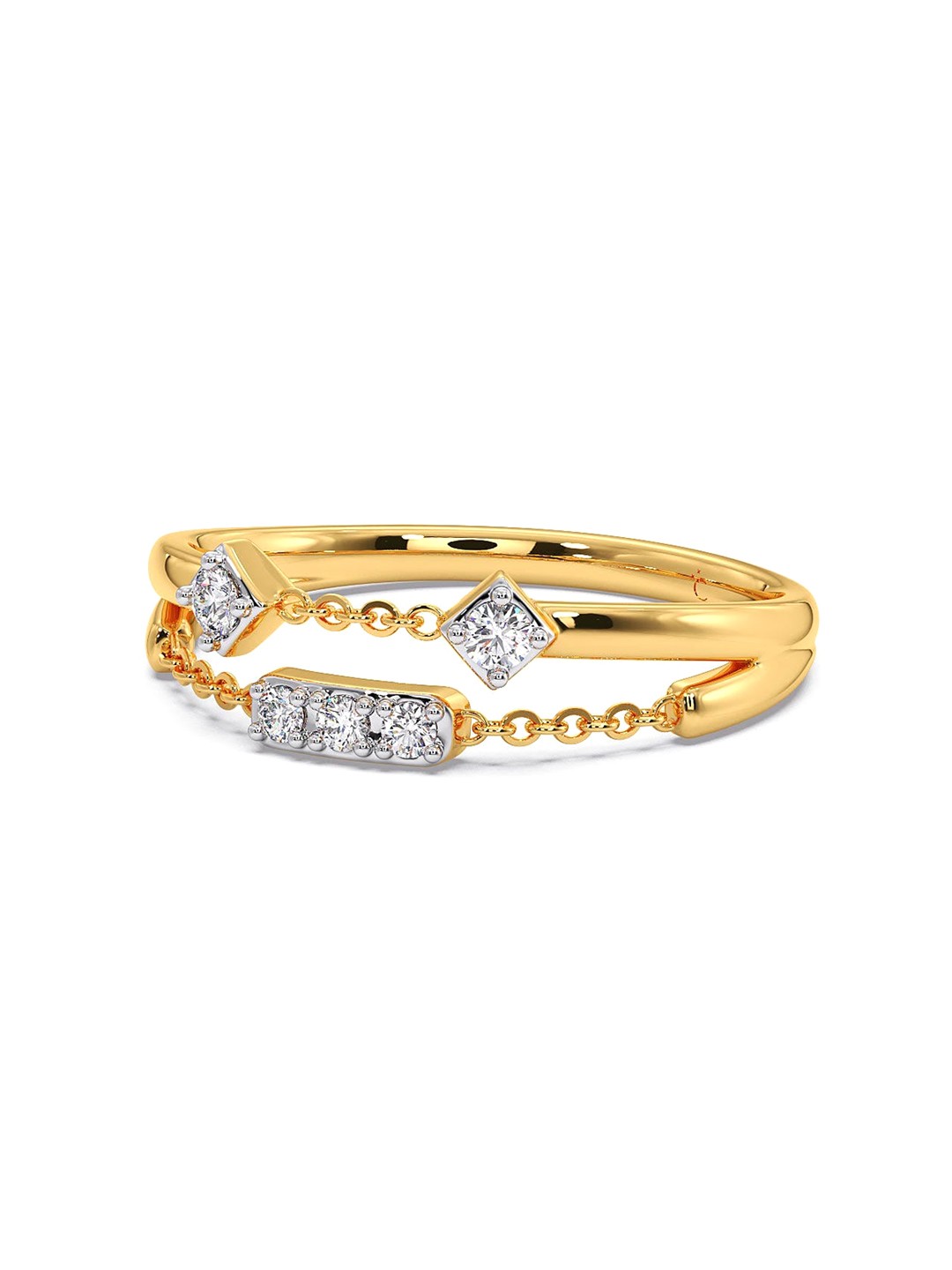 

CANDERE A KALYAN JEWELLERS COMPANY 14KT Gold Diamond-Studded Finger Ring-2.23gm