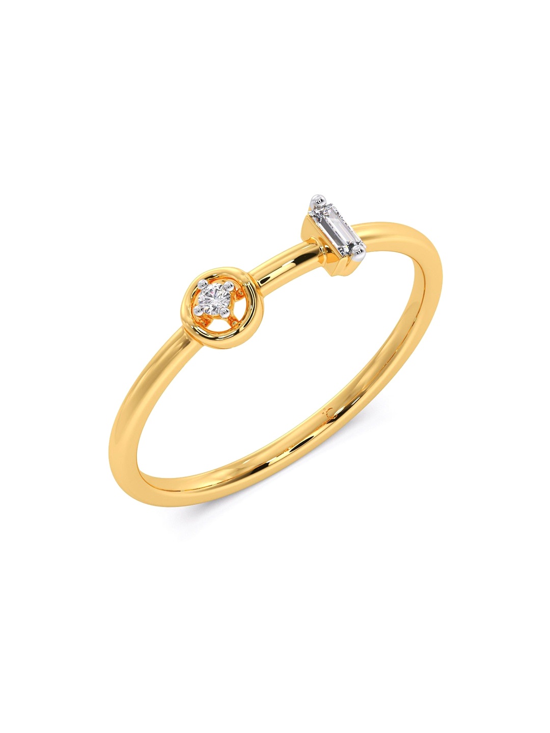 

CANDERE A KALYAN JEWELLERS COMPANY BIS Hallmark 14KT Gold Diamond Finger Ring-1.2gm